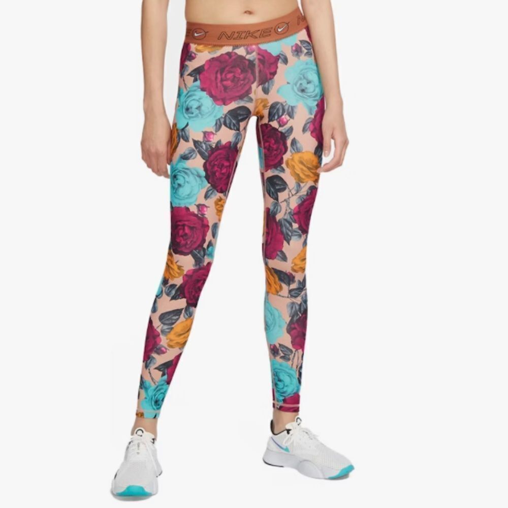 Nike Dri-FIT Icon Clash Mid-Rise Tights Floral Print Women's XS running leggings